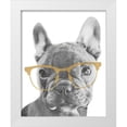 thumbnail image 1 of SD Graphics Studio 26x32 White Modern Wood Framed Museum Art Print Titled - Frenchie Gold Glasses, 1 of 4