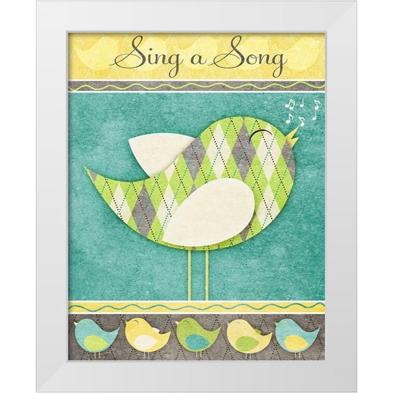 SD Graphics Studio 26x32 White Modern Wood Framed Museum Art Print Titled - Tweet Tweet I