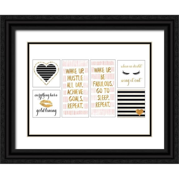 SD Graphics Studio 32x25 Black Ornate Wood Framed with Double Matting Museum Art Print Titled - Golden Glam Collection