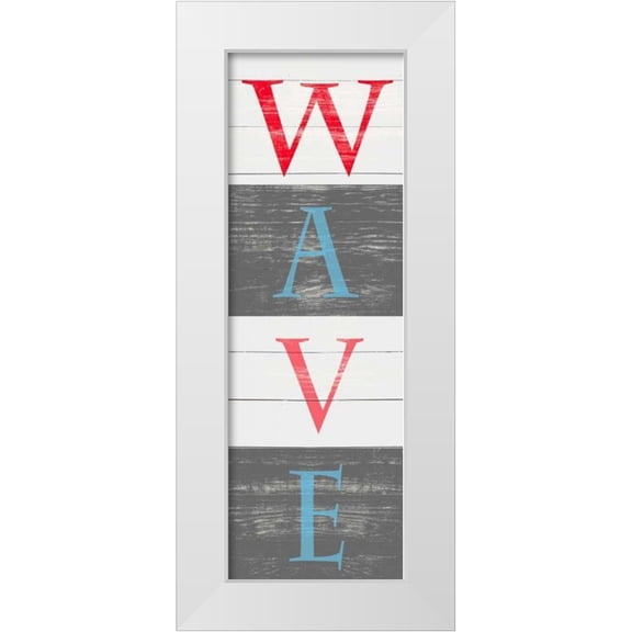 SD Graphics Studio 7x14 White Modern Wood Framed Museum Art Print Titled - Sea and Wave II
