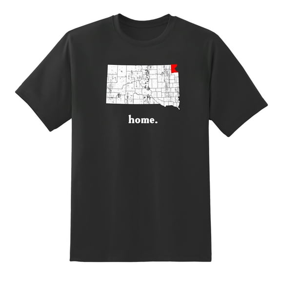 SD Map South Dakota Home State Love South Dakota Home Design Mens Graphic T Shirts for Men Women Black,L