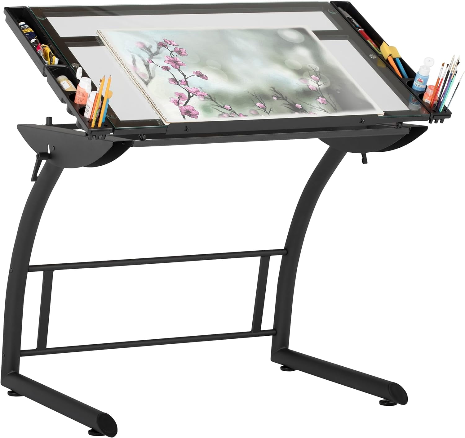 Drawable Desktop Setup SD Studio Designs Triflex Drawing Table, Sit to Stand Up Adjustable ...