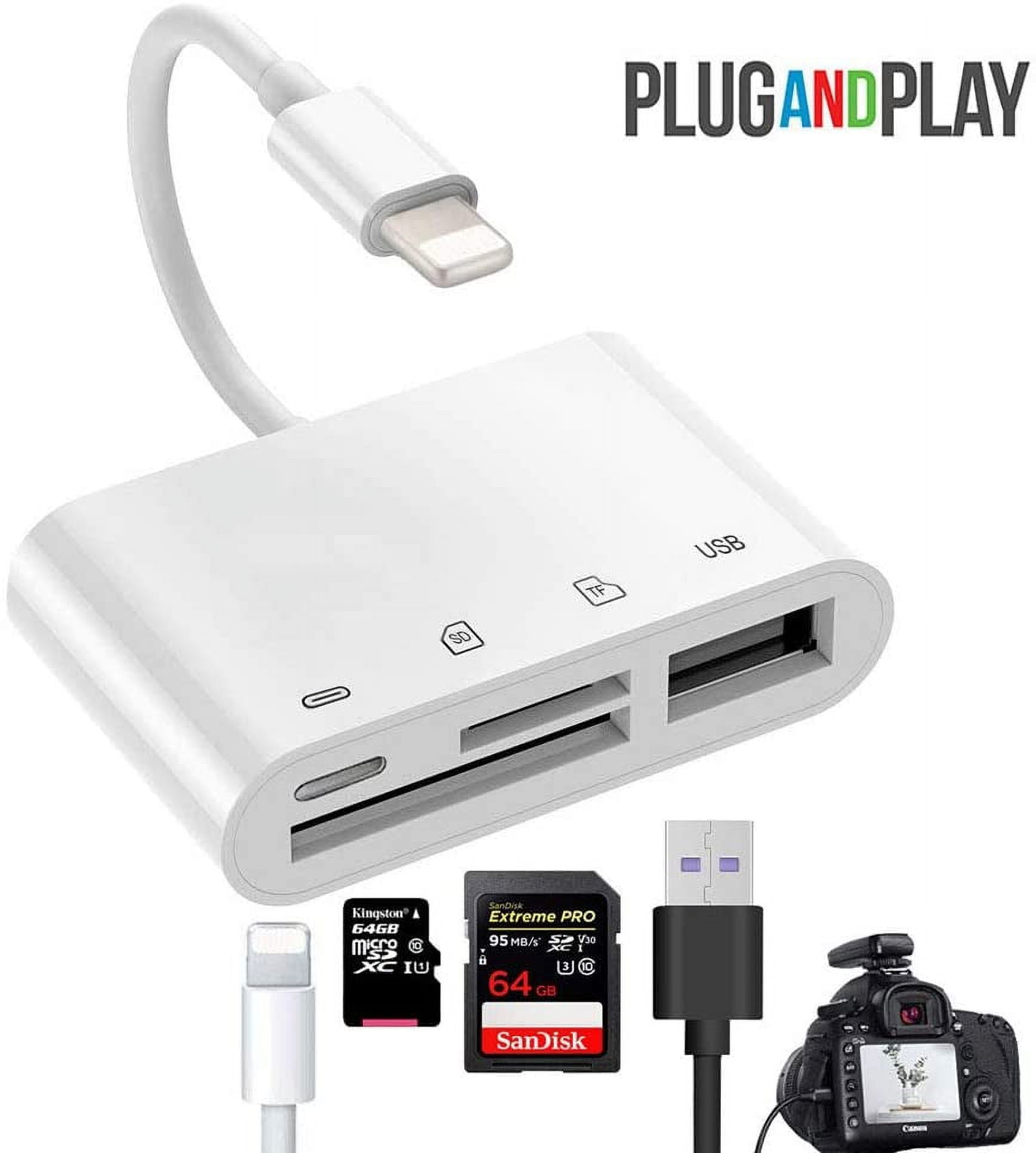 Iphone Charge Interface To Sd Card Reader For Iphone usb - Temu
