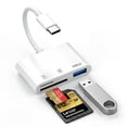 thumbnail image 1 of Atzeste 3-in-1 SD Card Reader for iPhone iPad, USB 3.0 Type C SD/TF Card Adapter for iPhone 17/16/15 Pro Max Memory Card Reader with SD MicroSD USB for Mac/iPad/MacBook Pro/Air Android Phone, 1 of 6