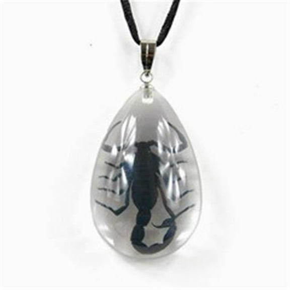 SD1103 Necklace Clear teardrop shape Black Scorpion