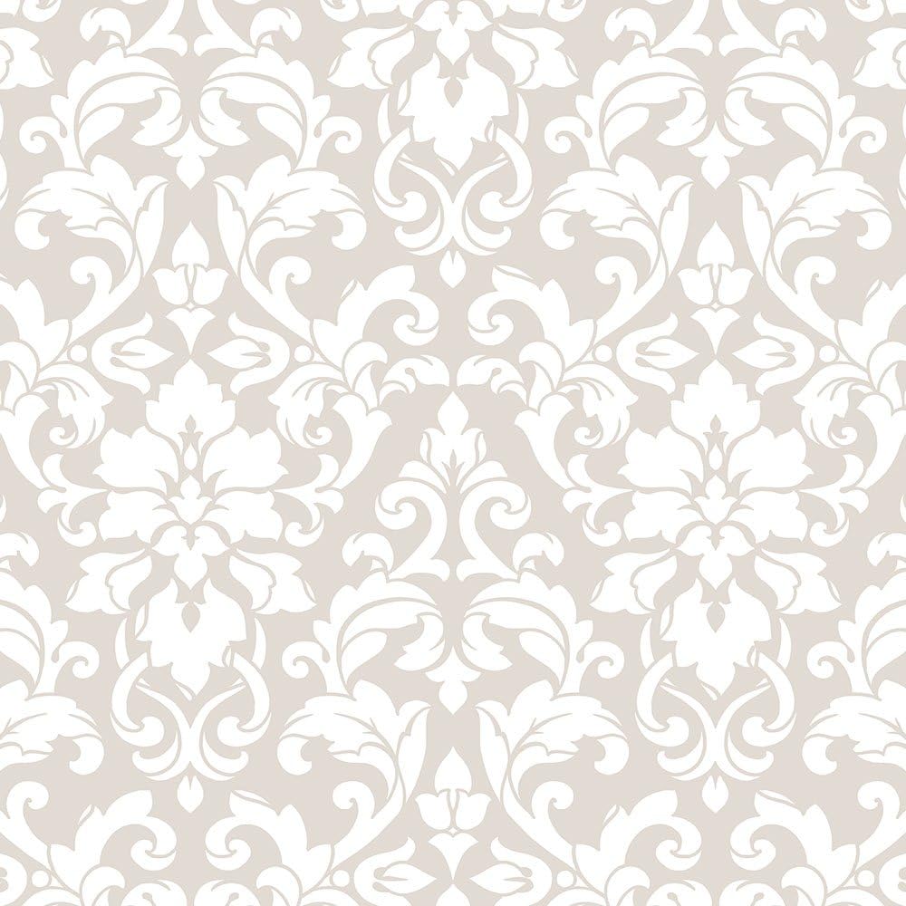 SD36119 Velvet Damask Prepasted Wallpaper, Multi