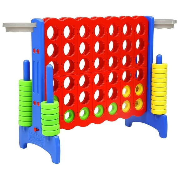 SDADI Giant 33 Inch 4-In-A-Row Game and Basketball Floor Game, Blue and Red