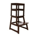 thumbnail image 1 of SDADI Kids Kitchen Step Stool Holds 150 Pounds with Safety Rail, Espresso, 1 of 11