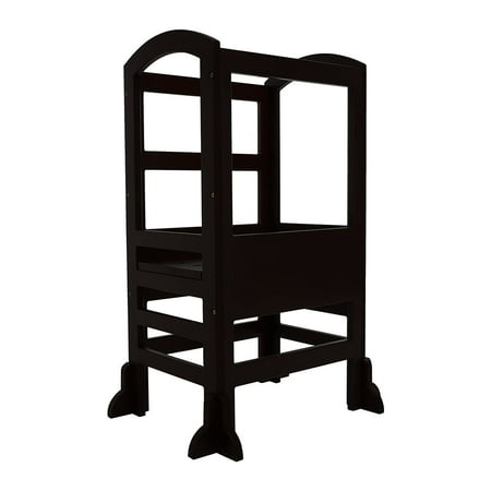 SDADI LT02B Kids Kitchen Adjustable Height Learning Step Stool, Black