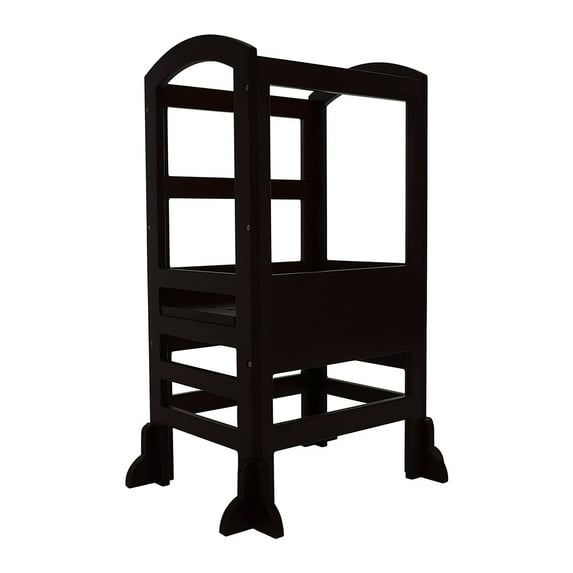 SDADI LT02B Kids Kitchen Adjustable Height Learning Step Stool, Black