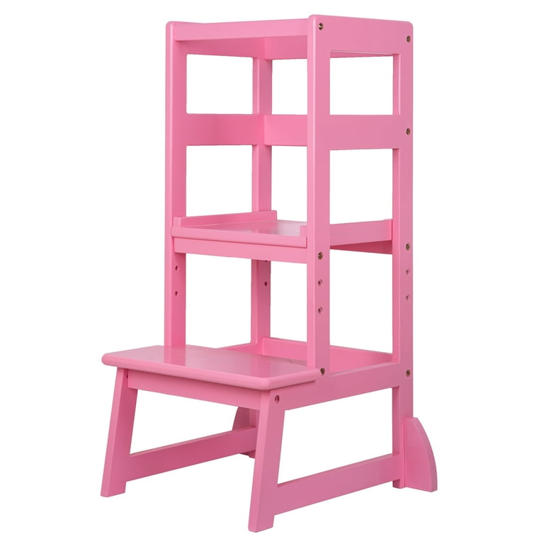 SDADI Mother s Helper Adjustable Height Kids Kitchen Step Stool Pink Walmart