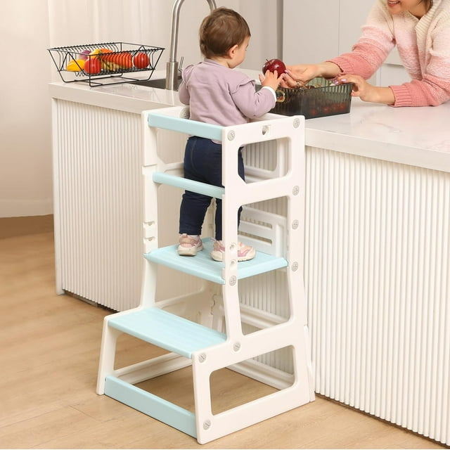 SDADI Mother's Helper Adjustable Height Plastic Kitchen Step Stool for ...