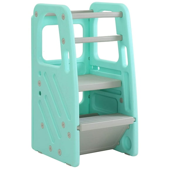 SDADI PLT01GN Children's Plastic Step Stool w/ 3 Adjustable Heights, Green