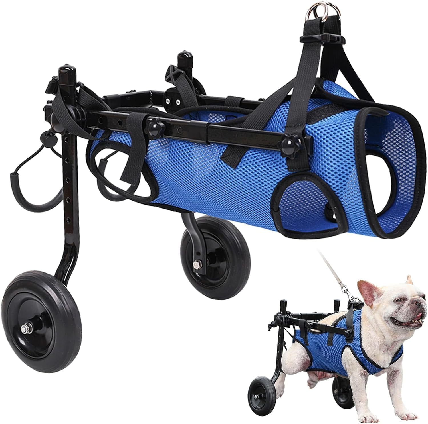 SDALU 2-Wheel Adjustable Rear Support Wheelchair for Small Dogs ...