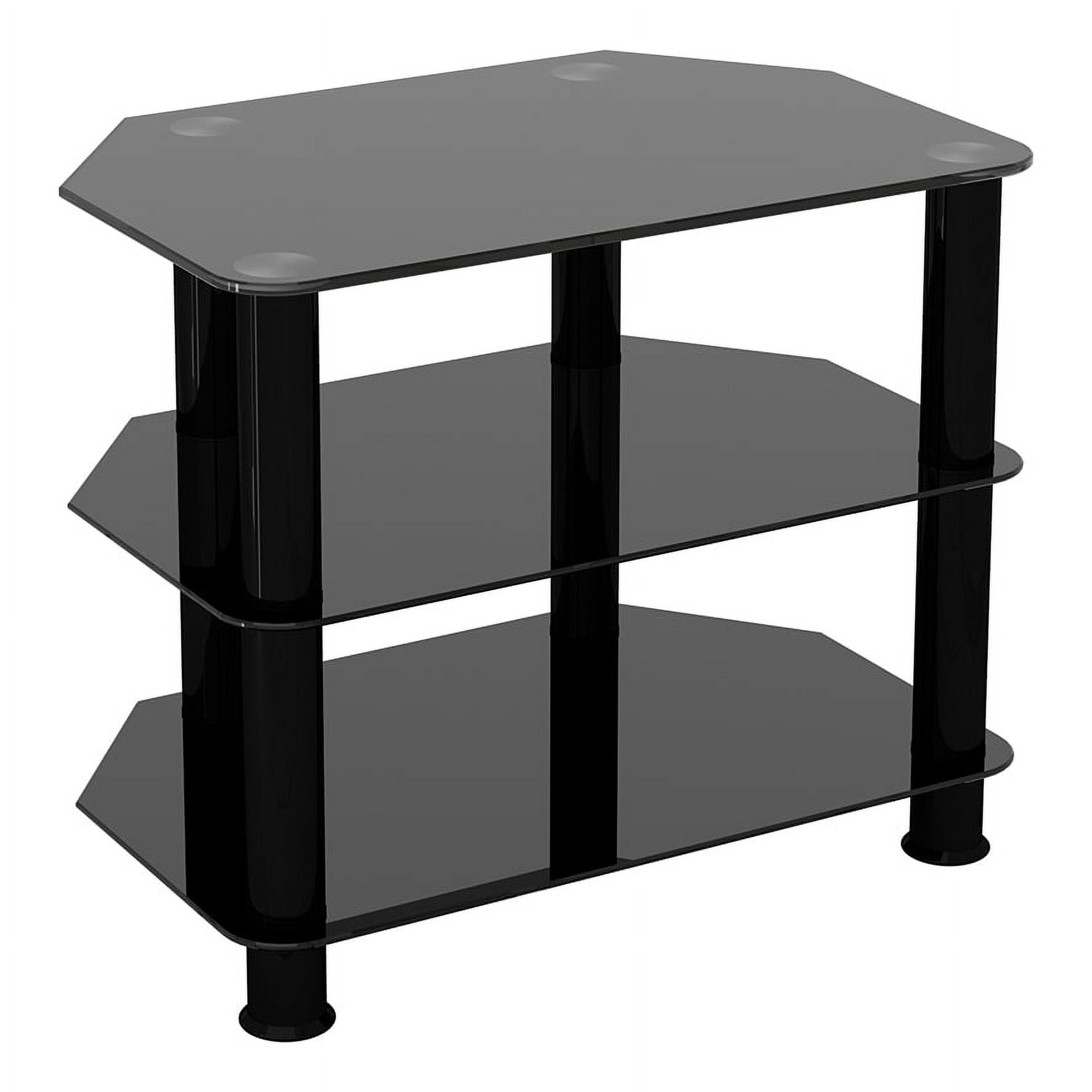 SDC600BB-A TV Stand for up to 32-inch TVs, Black Glass, Black Legs ...