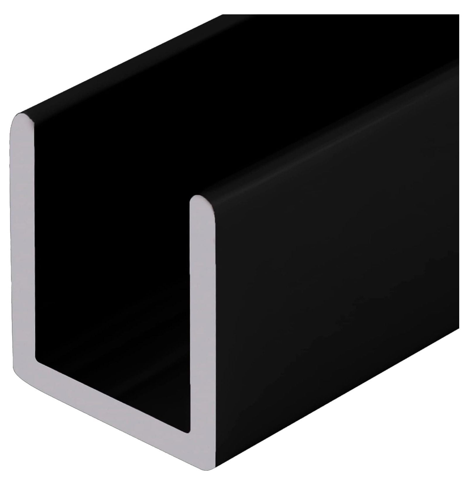 SDCD12MBL Matte Black 1/2" Fixed Panel Shower Door Deep UChannel 95