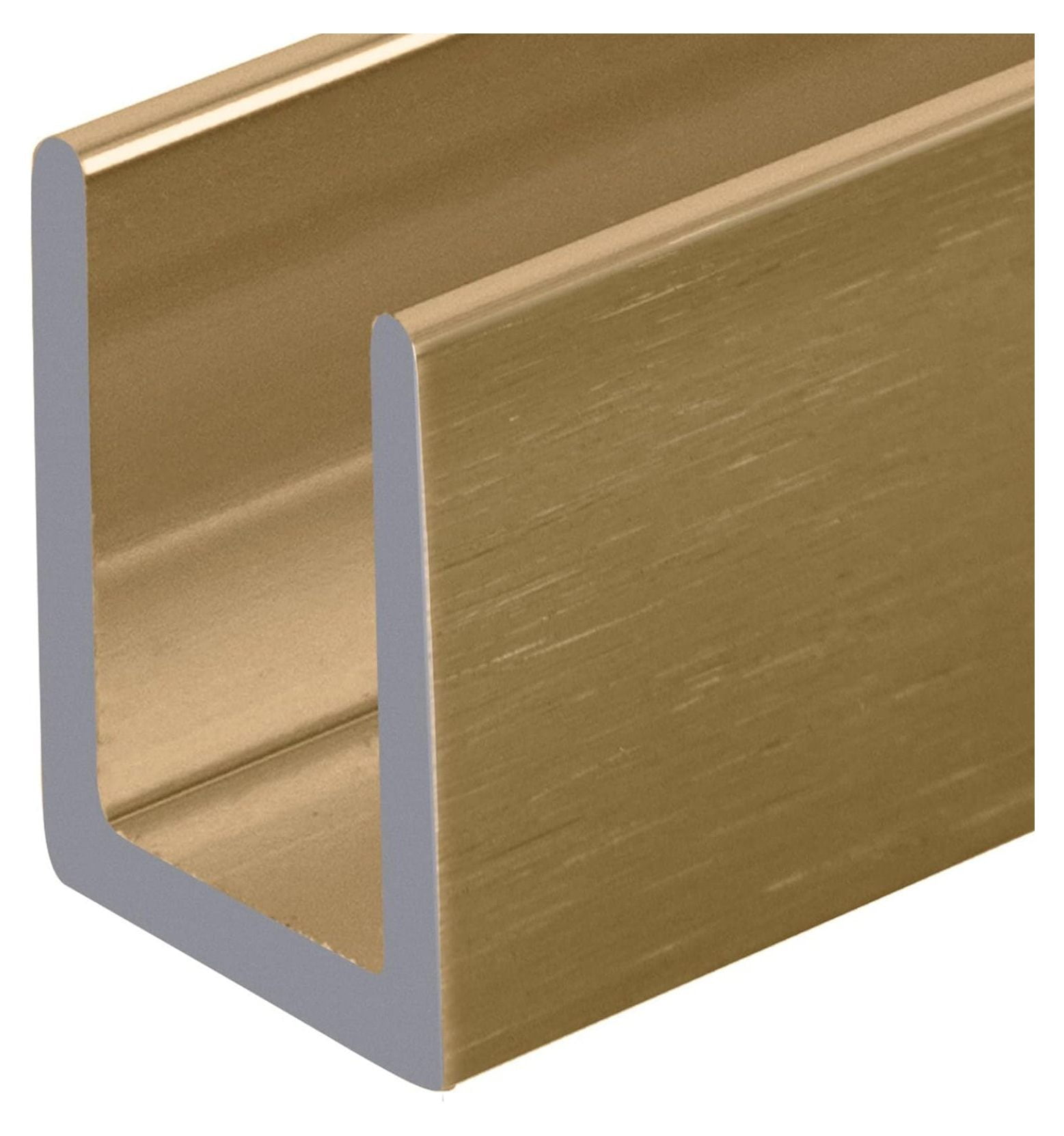 SDCD38SBCCP48XCP5 Brass 3/8" Fixed Panel Shower Door Deep UChannel " Stock Length pack of
