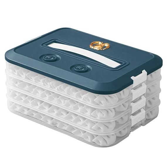 SDFGTstore 1/2/3/4 Layer Dumpling Box Storage Tray Food Container Box for Refrigerator and Kitchen Froze Dumpling Storage Case