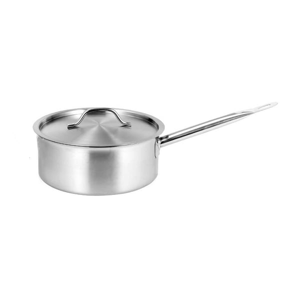 SDFGTstore 1.5L/1.8L Stainless Steel Saute Pan with Lid Cover Loop Helper Handle Composite Base Kitchen Induction Saucepan Soup Pot