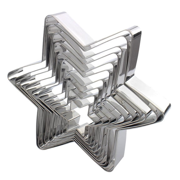 SDFGTstore 10 PCS Six-pointed Star Biscuit Cookie Cutter Stainless Steel Baking Utensils