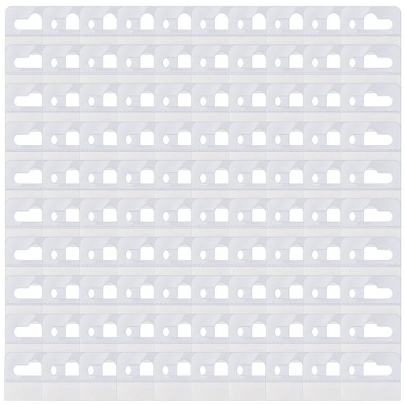 SDFGTstore 100 Pieces Self Stick Slot Hole Hanging Tabs Hook for Store and Office Displays Strong Adhesive Hooks Plastic Hooks