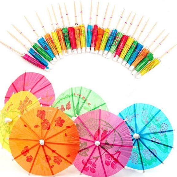 SDFGTstore 100Pcs Drink Umbrellas for Party Decorations and Cocktail Garnishes Assorted Cocktail Umbrella for Birthday