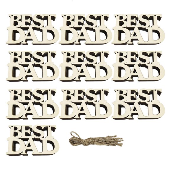 SDFGTstore 10Pcs Wooden Plaque DIY Pendants Fathers Day Mother's Day Sign Home Decoration