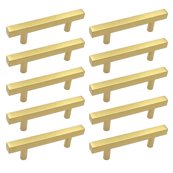 SDFGTstore 10pcs Brushed Brass Cabinet equipment Elegant Gold Drawer Pulls Dresser Drawer Pulls for Kitchen Cupboard & Bathroom
