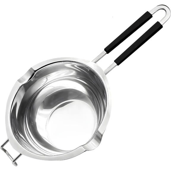 SDFGTstore 1200ml Stainless Steel Chocolate Melting Pot With 2 Molds Kitchen Cookware