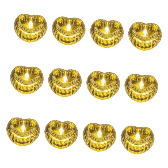 SDFGTstore 12PCS Flameless Candle with LED Light Clear ABS Electronic Tealight Table Lamp