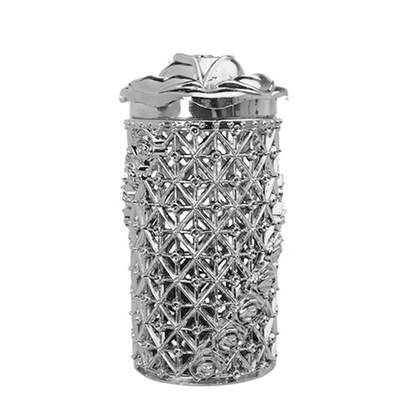 SDFGTstore 12Pcs European Hollow Plastic Candy Box with Lid Embossed Wedding Cylinder Jar