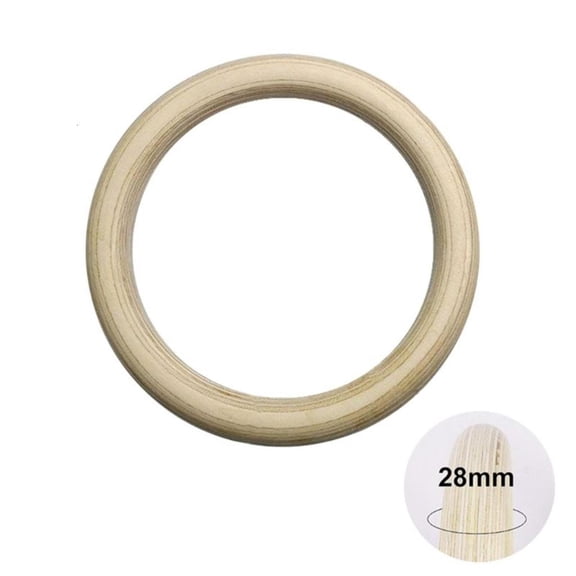 SDFGTstore 1Pc Wood Gymnastic Rings Gym Training Ring Equipment for Body Strength Training