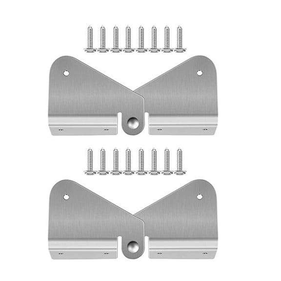 SDFGTstore 2/4Pcs Gutter Extension Hinge Stainless Steel Downspout Extension Flipup Hinge with Screws Gutter Downspout Extensions