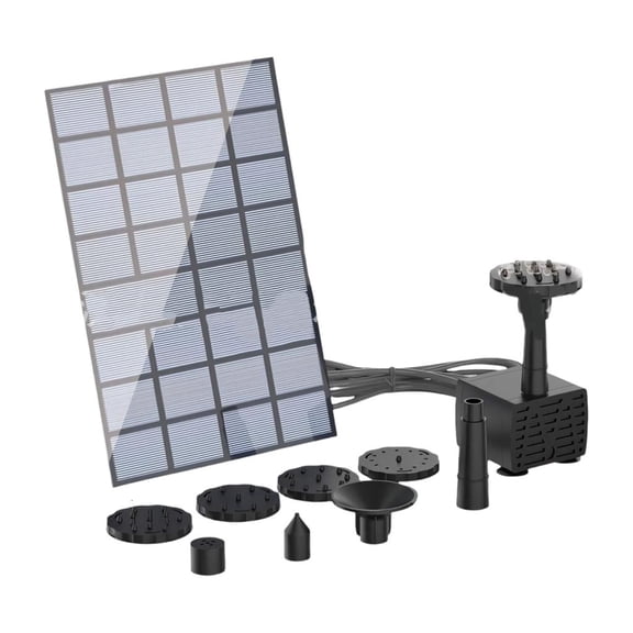 SDFGTstore 2.5W Solar Powered Water Pumps Dry Run Protective Fountain Pumps with 6 Nozzles