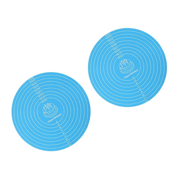 SDFGTstore 2 Piece Flexible Round Silicone Baking Mat Nonslip Dough Rolling Cake Pad For Cooking Kneading And Food Preparation