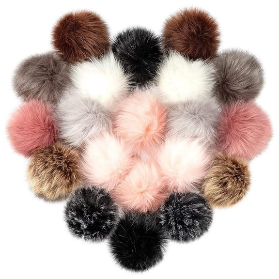 SDFGTstore 20 Pieces/Pack Faux Fox Fur Pom Poms Balls Artificial Fur Balls Fluffy Pom Poms