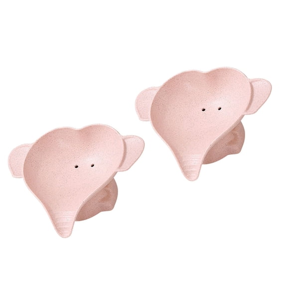SDFGTstore 2PCS Soap Dish Lovely Elephant Shape Soap Holder for Kids, Food Grade PP Waterproof Bathroom Soap Container
