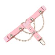 SDFGTstore 2Pcs Womens Goth Punk PU Leather Heart Shape Thigh Garter Belt Adjusted Leg Garters with Clip and Metal Chain
