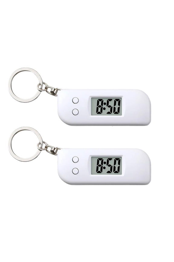 2pcs Keychain Digital Watch for Multiple Scenario Multifunction