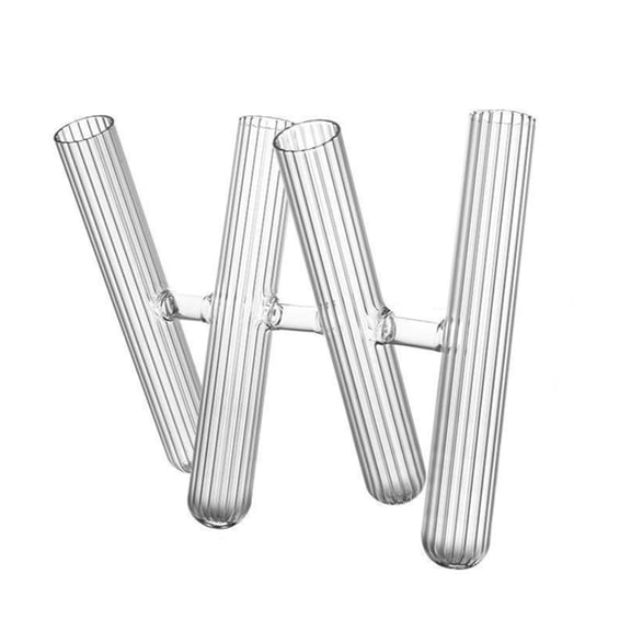 SDFGTstore 3/4 Striped Ribbed Glass Test Tube Flower Vases Terrarium for Home Office Decors