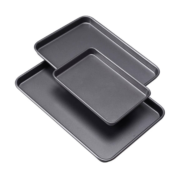 SDFGTstore 3 PCS Professional Quality Kitchen Cooking Baking Pan Carbon Steel Easy to Use