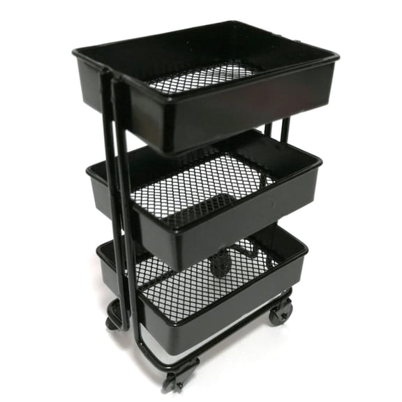 SDFGTstore 3 Tiers Mini Trolley Storage Rack Collection Accessories Miniature Storage Cart