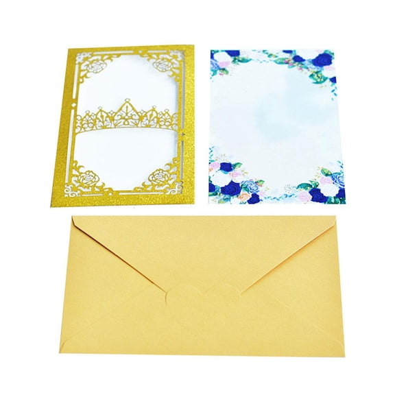 SDFGTstore 3D Hollow Cut Wedding Invitations Cards with Envelopes for Wedding Bridal Gift