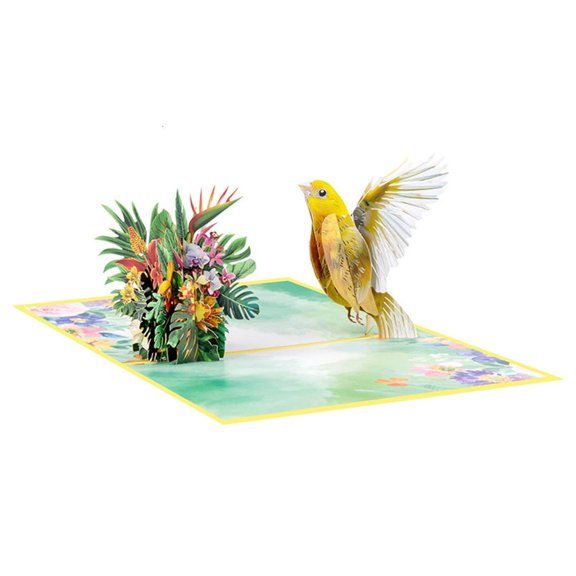 SDFGTstore 3D Mothers Day Card with Matching Envelope Flower Bird Greeting Card Appreciation Gift for Teacher Mother Grandma