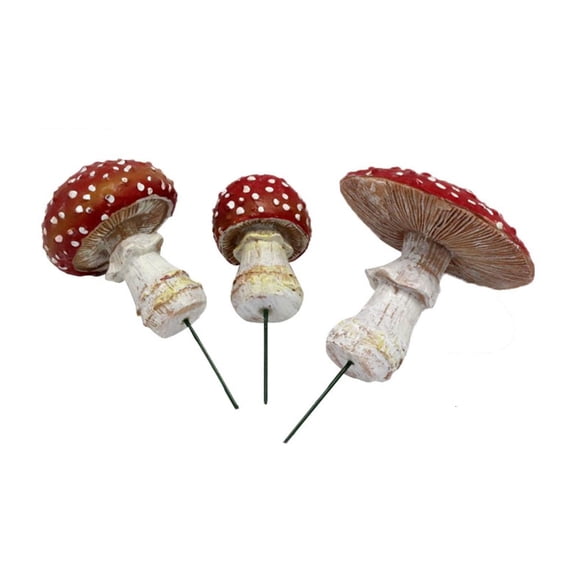 SDFGTstore 3pcs Luminous Mushroom Miniatures Garden Stakes Fairy Garden Terrarium Lawn Insert Yard Signs Indoor Outdoor Decorations