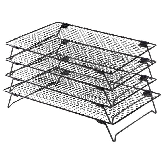 SDFGTstore 4 Layer Space Saving Cooling Rack Set for Bread Cakes Dehydrating Even Heat Dissipation for Baking Roasting Tasks