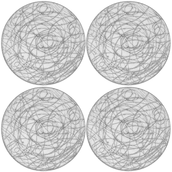 SDFGTstore 4 Piece PVC Coasters Set Elegant Gold Foils Design Heat Resistant Nonslip for Dining Table Protections