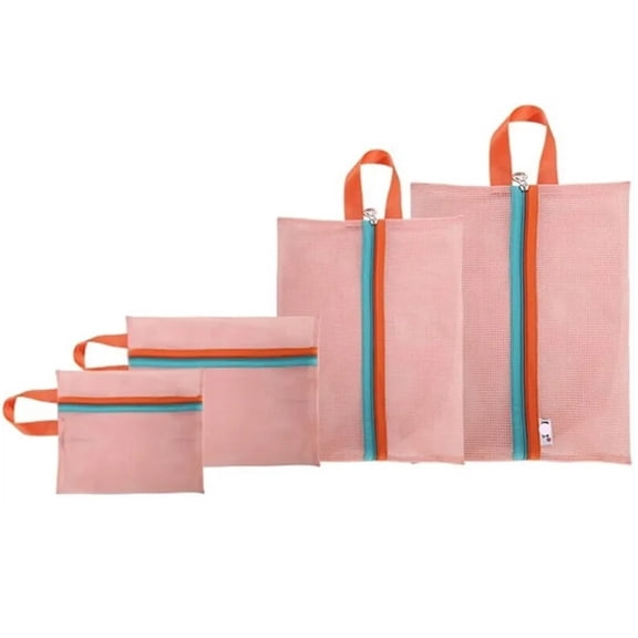 SDFGTstore 4 Pieces Sturdy Polyester Mesh Storage Packing Cubes Set for Garments Protective and Easy Organization Designs