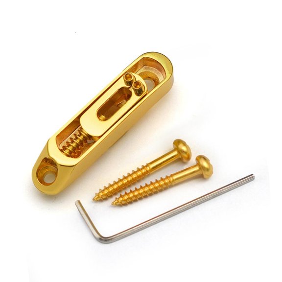 SDFGTstore 4 String Electric Bass Bridge Gold Plated String Through Body Design With Adjustable Brass Saddles For Enhances Sustain And Easy Installation