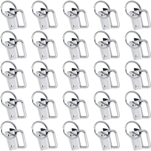 SDFGTstore 40pcs 1 Inch for Key Fob Hardware with for Key Rings Set for Bag Wristlets Ribbon Webbing Embossed Hand Craft 25mm
